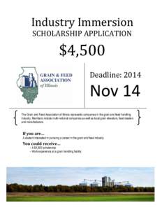 GRAIN AND FEED ASSOCIATION OF IL SCHOLARSHIP APPLICATION