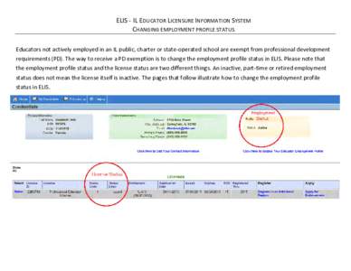 ELIS for Nonpublic School and Out of State Educators- Request For Professional Development Exemption - Changing Employment Profile Status