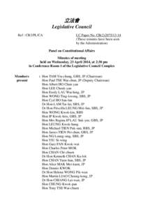 立法會 Legislative Council Ref : CB2/PL/CA LC Paper No. CB[removed]These minutes have been seen