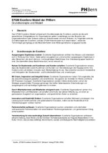 Rektorat Fabrikstrasse 2, CH-3012 Bern T +[removed], F +[removed]removed], www.phbern.ch  EFQM Exzellenz Modell der PHBern
