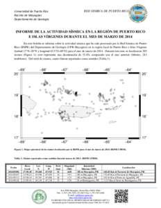 RED SISMICA DE PUERTO RICO  Universidad de Puerto Rico Recinto de Mayagüez Departamento de Geología