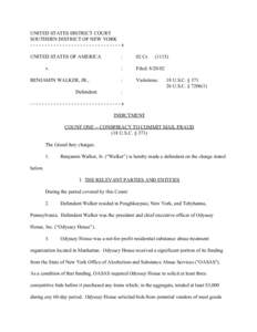 Indictment : United States of America v. Benjamin Walker, Jr.