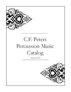 C.F. Peters Percussion Music Catalog