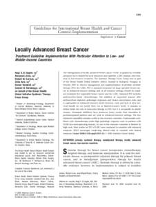 2315  Guidelines for International Breast Health and Cancer Control–Implementation Supplement to Cancer