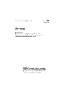 Australian Accounting Standard  AAS 15 June[removed]Revenue