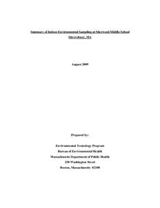 Summary of PCB testing conducted at the Sherwood Middle School in Shrewsbury, MA