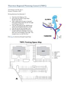 Thurston Regional Planning Council (TRPC) Directions and Parking Space Map