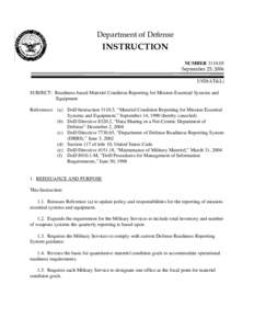 Materiel / Business / Department of Defense Architecture Framework / Military acquisition / Under Secretary of Defense for Acquisition /  Technology and Logistics / Defense Readiness Reporting System