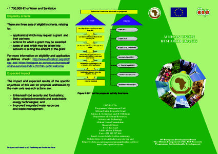 • 1,750,000 € for Water and Sanitation Eligibility criteria There are three sets of eligibility criteria, relating to: - applicant(s) which may request a grant and 	 their partners