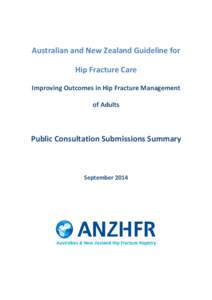   Australian and New Zealand Guideline for   Hip Fracture Care  Improving Outcomes in Hip Fracture Management   of Adults   