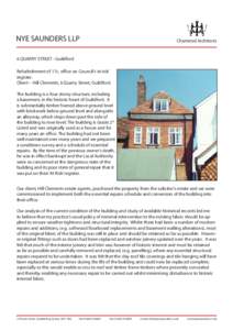 NYE SAUNDERS LLP  Chartered Architects 6 QUARRY STREET - Guildford Refurbishment of 17c. office on Council’s ‘at risk’