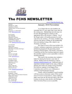 The FCHS NEWSLETTER www.frenchcolonial.org President Michael G. Vann Department of History