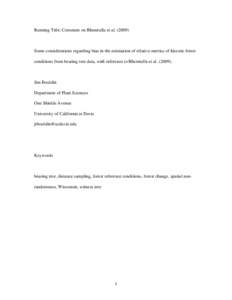 Running Title: Comment on Rhemtulla et alSome considerations regarding bias in the estimation of relative metrics of historic forest conditions from bearing tree data, with reference to Rhemtulla et al).