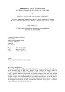 SPREADSHEET USE BY ACCOUNTANTS: AUSTRALIA, CANADA & NEW ZEALAND COMPARED by
