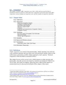 Transportation Cost and Benefit Analysis II – Congestion Costs Victoria Transport Policy Institute (www.vtpi.orgCongestion