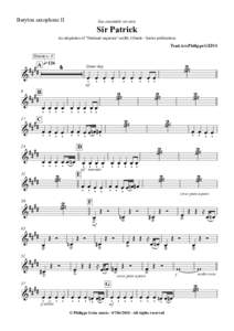 Baryton saxophone II  Sax ensemble version Sir Patrick An adaptation of 