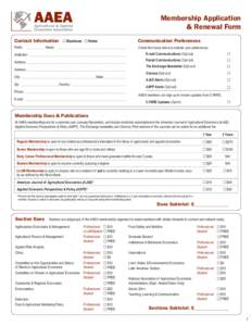 Choices Magazine / Applied Economic Perspectives and Policy / Association of Environmental and Resource Economists / Review of Environmental Economics and Policy / American Journal of Agricultural Economics / Agricultural economics / Economics / Agricultural & Applied Economics Association