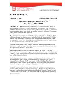 Microsoft Word - NAN news release Bill 191 youth train july[removed]FINAL FORMATTED
