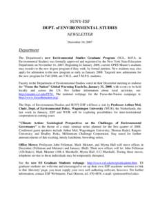 Environment / Adirondacks / New York State College of Forestry / State University of New York / State University of New York College of Environmental Science and Forestry / Syracuse University / Environmental governance / Environmental policy / Syracuse /  New York / New York / Middle States Association of Colleges and Schools / Environmental social science