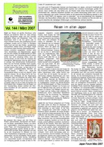 Liebe JF-Leserinnen und -Leser, nur noch rund 12 Flugstunden trennen uns heutzutage von Japan, und auch innerhalb des Landes erlauben moderne Verkehrsmittel rasches und sicheres Zurücklegen großer Distanzen. Ganz ander