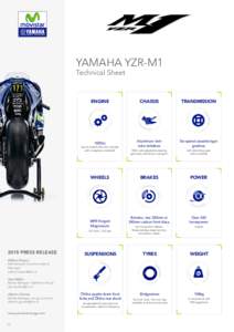 YAMAHA YZR-M1 Technical Sheet ENGINE  CHASSIS