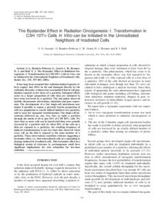 RADIATION RESEARCH  155, 397–[removed][removed] $5.00 q 2001 by Radiation Research Society.