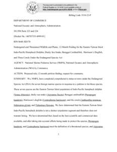 This document is scheduled to be published in the Federal Register on[removed]and available online at http://federalregister.gov/a[removed], and on FDsys.gov Billing Code[removed]P DEPARTMENT OF COMMERCE