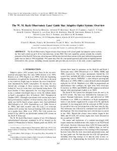 Publications of the Astronomical Society of the Pacific, 118:297–309, 2006 February 䉷 2006. The Astronomical Society of the Pacific. All rights reserved. Printed in U.S.A. The W. M. Keck Observatory Laser Guide Star 