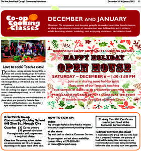 The Vine, BriarPatch Co-op’s Community Newsletter  Co-op Cooking Classes