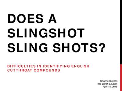 Does a slingshot sling shots?
