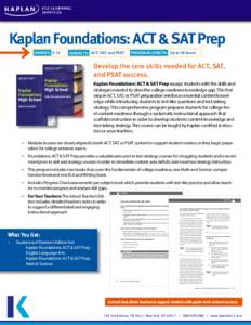 Kaplan Foundations: ACT & SAT Prep  ” x” / 4-C Process + PMS 2745C Kaplan Foundations