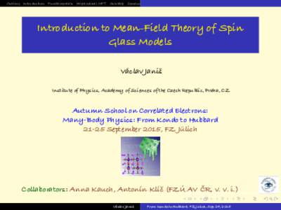 Introduction to Mean-Field Theory of Spin Glass Models