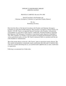 James Lambie / Presidency of Dwight D. Eisenhower / Dwight D. Eisenhower / Clarence Francis / United States Department of Agriculture / Council on Foreign Economic Policy / Military personnel / Government / Civil awards and decorations