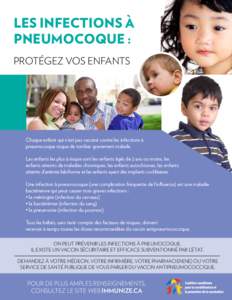 Les infections à pneumocoque : Protégez vos enfants Chaque enfant qui n’est pas vacciné contre les infections à pneumocoque risque de tomber gravement malade.