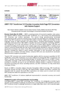 Microsoft Word - PDFT 30-press-release-Israel-ABBYY UA.docx