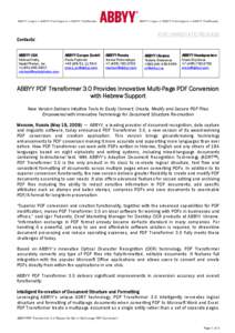 Science / ABBYY / FineReader / Lingvo / Automatic identification and data capture / Portable Document Format / Microsoft Office / David Yang / Comparison of optical character recognition software / Optical character recognition / Computing / Artificial intelligence