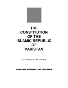 THE CONSTITUTION OF THE ISLAMIC REPUBLIC OF PAKISTAN