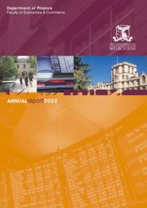 Department of Finance Faculty of Economics & Commerce ANNUALreport2002  CONTENTSpage