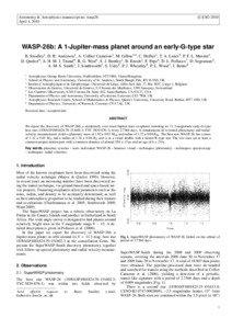 Extrasolar planets / Transiting extrasolar planets / Hot Jupiters / Planetary systems / SuperWASP / Didier Queloz / WASP-2 / WASP-3b / WASP-2b / Astronomy / Planetary science / Exoplanetology