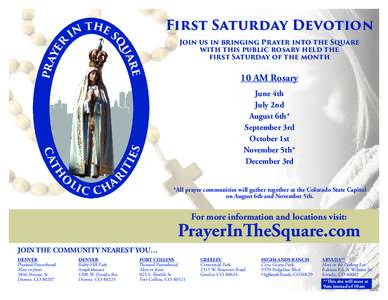 Join us in bringing Prayer into the Square with this public rosary held the first Saturday of the month C CH