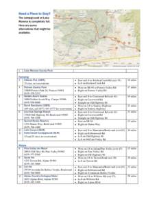 Need a Place to Stay? The campground at Lake Morena is completely full. Here are some alternatives that might be available.