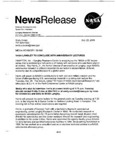 NewsRelease National Aeronautics and Space Administration Langley Research Center Hampton, Virginia[removed]