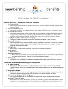 membership.  benefits. 204 West Broadway / FairfieldIowa.com
