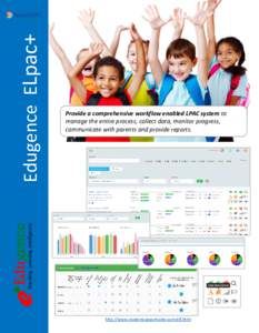 Edugence ELpac+  Provide a comprehensive workflow enabled LPAC system to manage the entire process, collect data, monitor progress, communicate with parents and provide reports.
