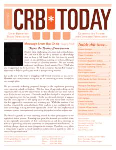 CRB Today Newsletter Fall 2009