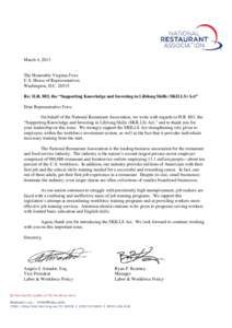 Microsoft Word - Restaurant Association letter on WIA-HR[removed]