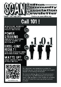 Issue 316 Sep[removed]Find us on www.stilton.org Call 101 ! NEW PHONE NUMBER