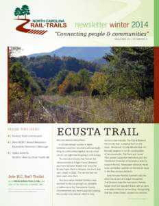 Winter 2014 Newsletter North Carolina Rail-Trails