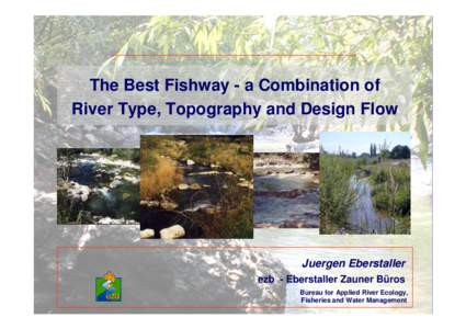The Best Fishway - a Combination of River Type, Topography and Design Flow Juergen Eberstaller ezb - Eberstaller Zauner Büros Bureau for Applied River Ecology,