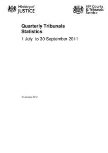Quarterly Tribunals Statistics 1 July to 30 September 2011